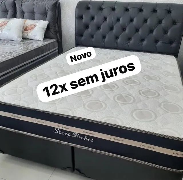 Cama box colchão e suporte 