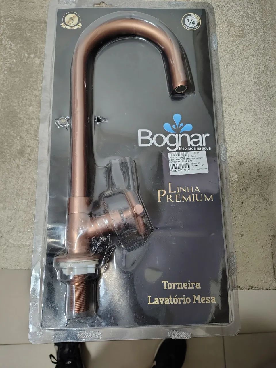 Torneira Lavatório Mesa Bognar Linha Premium - 1/4V Cobre C55