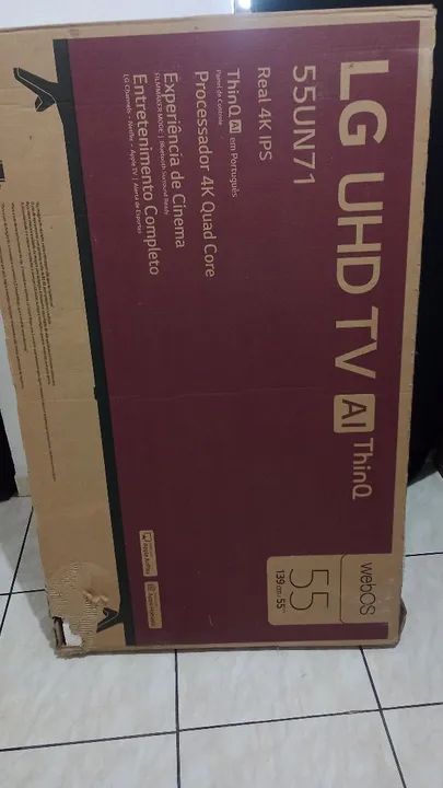TV LG 55UN71 55 polegadas 4K Smart COM A TELA DANIFICADA - Foto 2