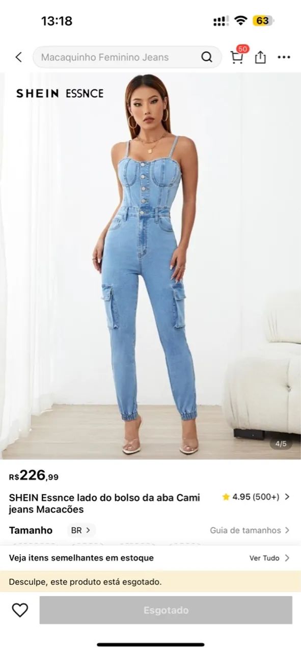 Macacão Jeans  - SHEIN
