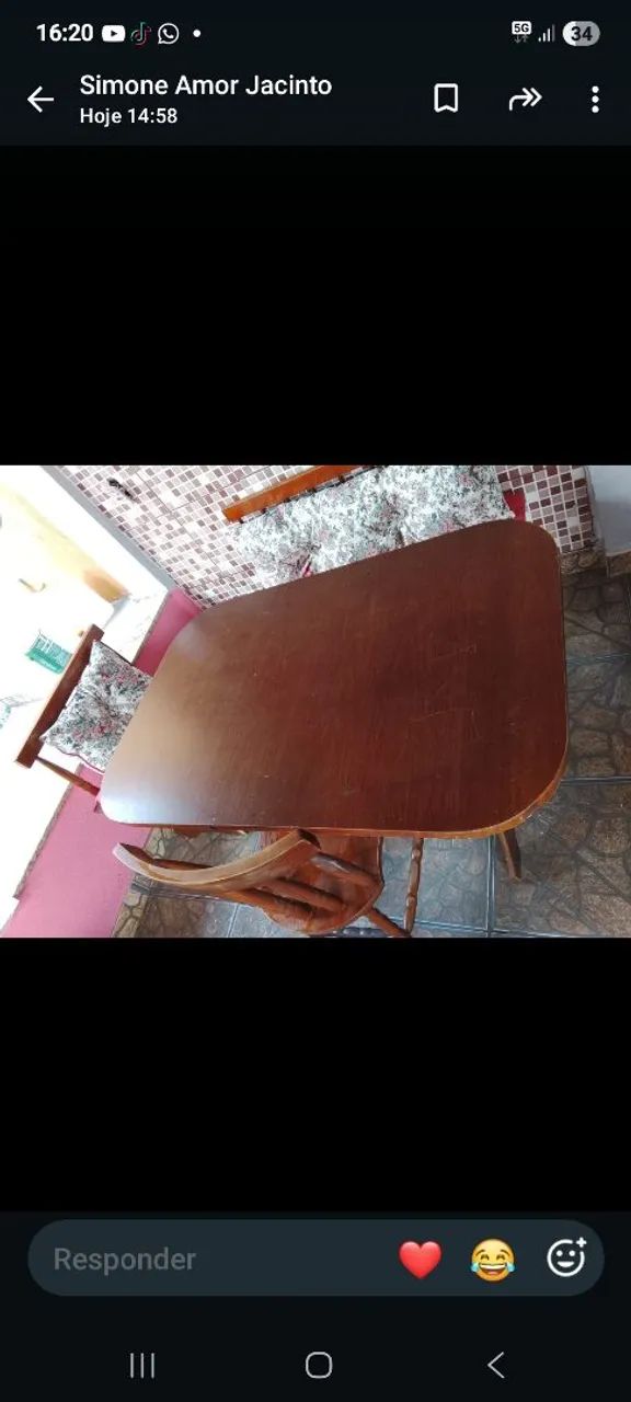 Mesa com banco e cadeira - Foto 2