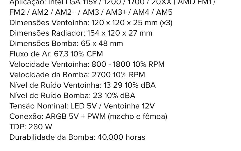 Water  Cooler 360mm Tripo Fan Amd e Intel Fortek - Foto 3