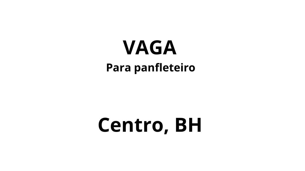 Vaga para panfleteiro 