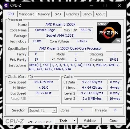 Ryzen 5 1500x 