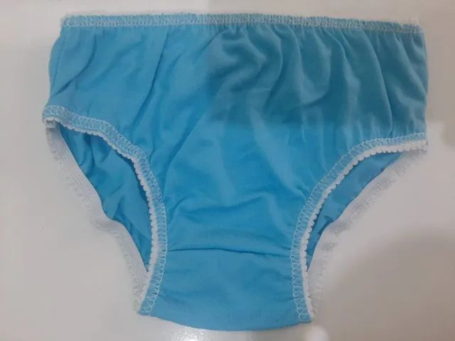 Kit 5 Calcinhas Infantis Azul Tamanho P - Novas