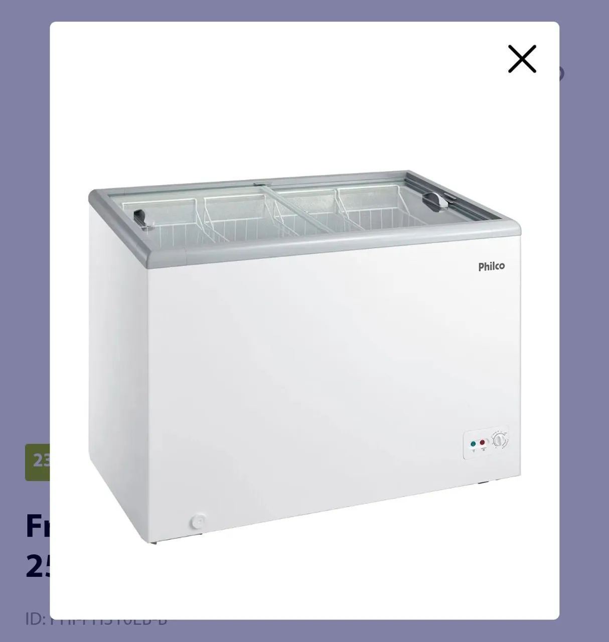 Freezer horizontal Philco 255L
