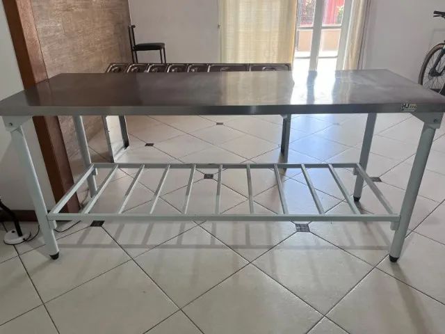 Bancada cozinha  inox 1,90 x 0,70 com prateleira   - Foto 3