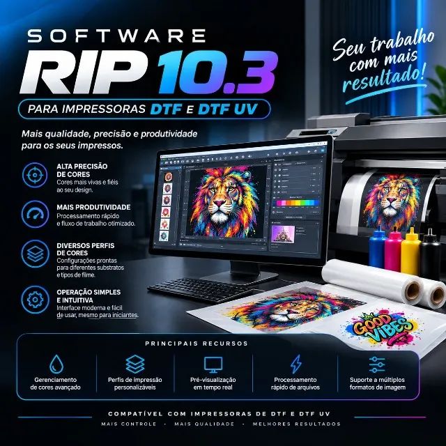 software rip 10.3 para impressoras de DTF e DTF UV