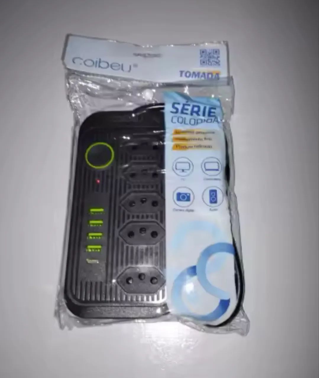 Extensão elétrica 2M Coibeu com entradas USB 110-220v  - Foto 2