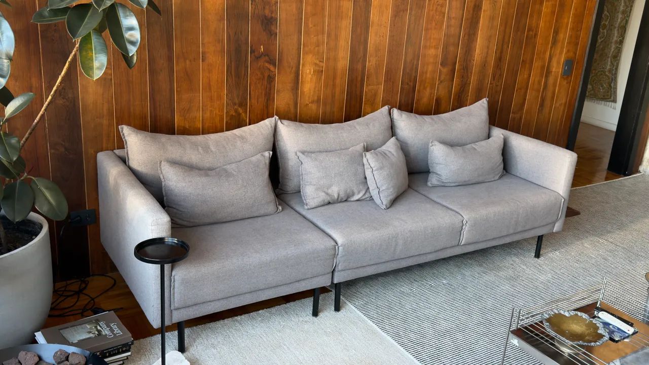 Sofá 260cm em Linho Cinza com Chaise - Foto 5