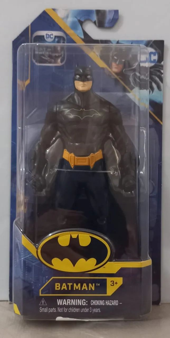 Batman 15 cm - DC Comics Spin Master - Figurinha Articulada Roupa Preta Original