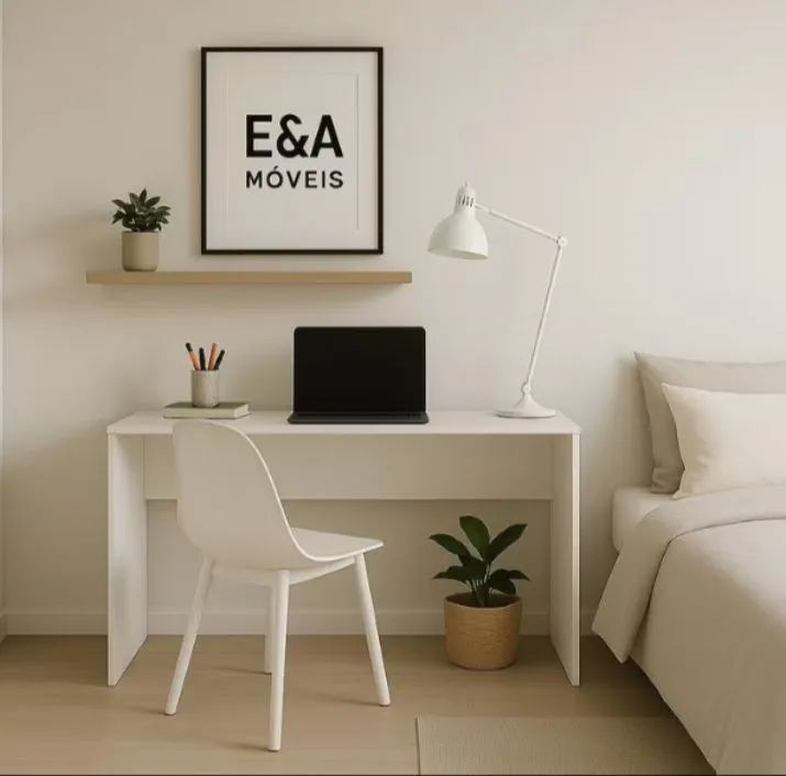 Mesa escrivaninha multiuso branca 