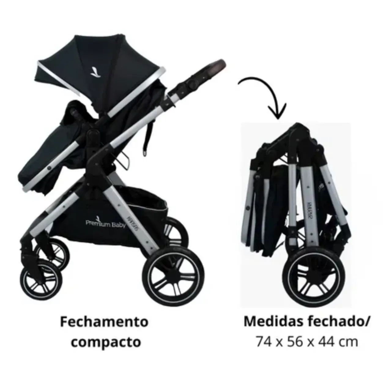 Carrinho de Bebe Compacto com Bebê Conforto - Foto 6