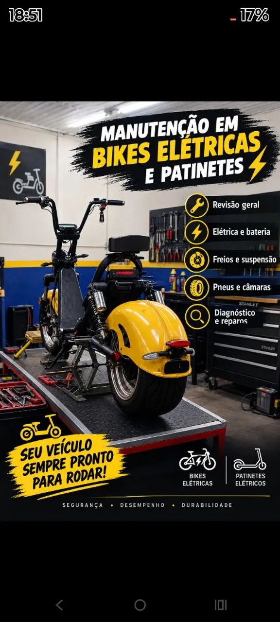 Bake elétrica e Patinete 