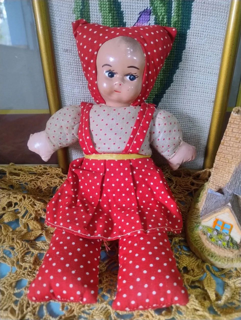 Boneca antiga de pano marca Celeste 