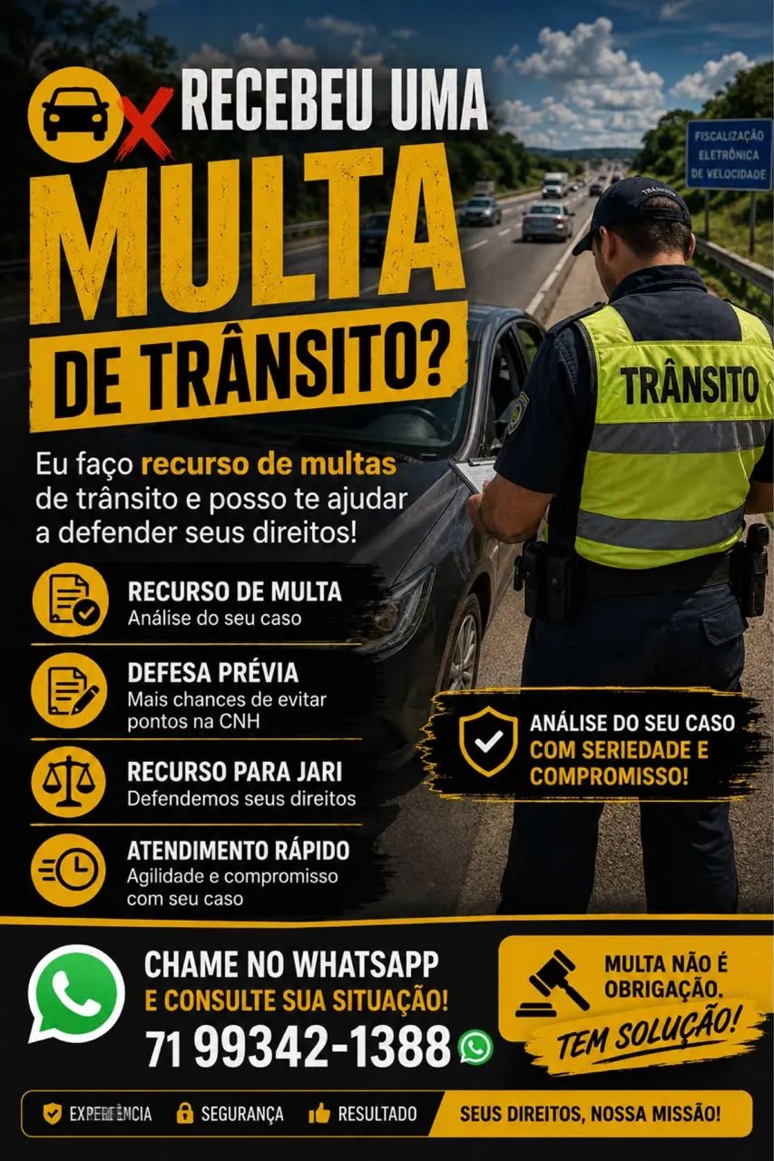 RECEBEU UMA MULTA DE TRÂNSITO ? 