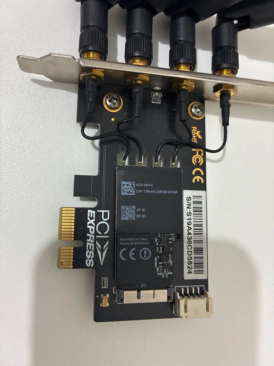 Placa Wi-Fi e Bluetooth BCM94360CD PCIe para Hackintosh - Foto 2