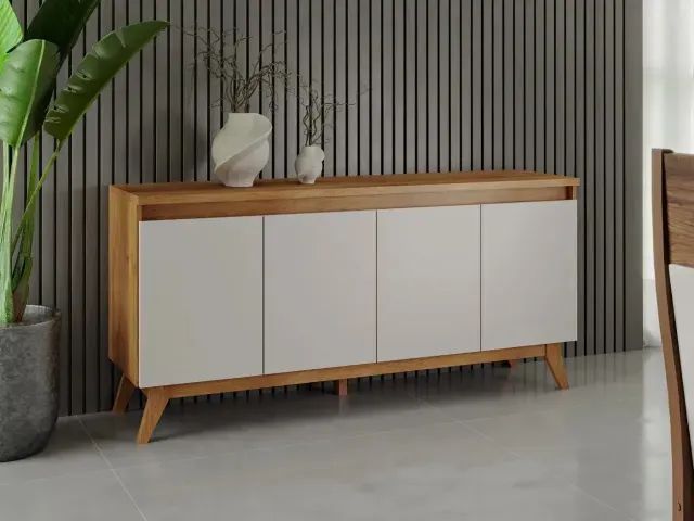 Buffet Flip Mel/Off White Com 4 Portas