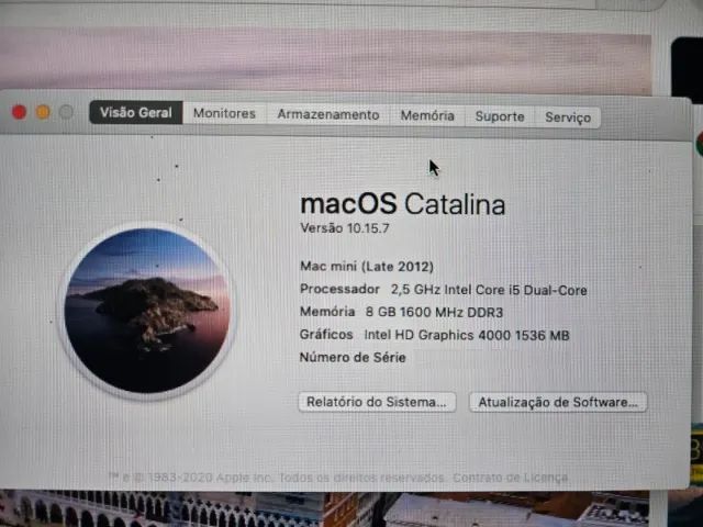 Mac Mini Late 2012 Core i5 | 8 GB RAM | SSD 120 GB | Caixa