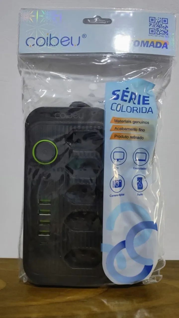 Extensão 5 tomadas 4 USB 1 Type universal Bivolt - Foto 2