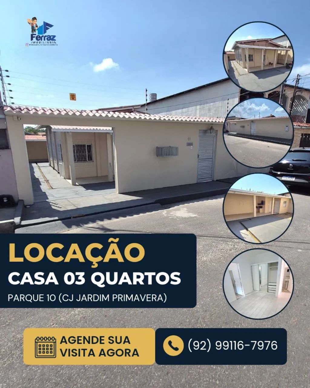 Parque 10: Casa reformada 03 quartos leia