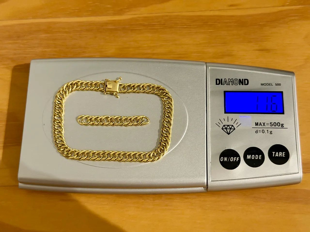 Pulseira de ouro 18k maciça com 11,6 gramas