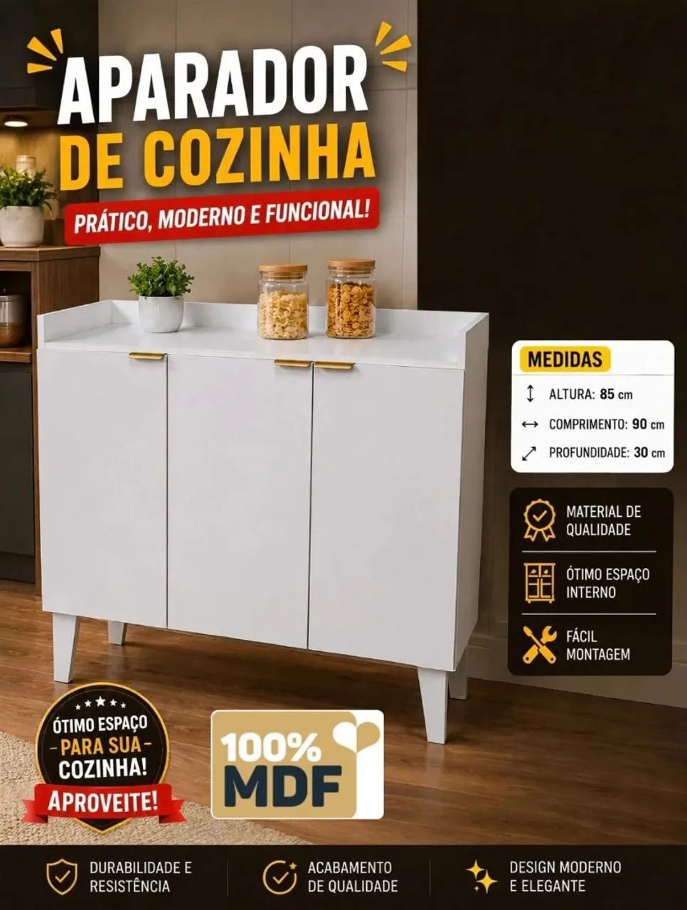   Aparador 100% MDF 