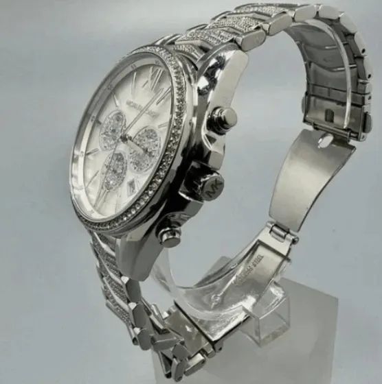 relógio michael kors prata svarowski quartzo 44mm mk6728 original - Foto 2