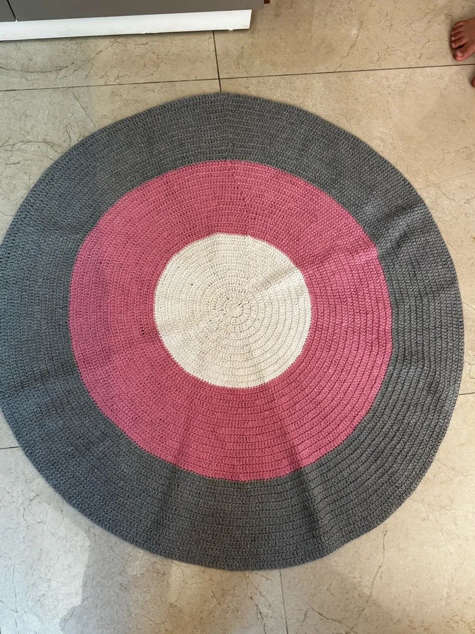 Tapete de crochê de 90 cm 
