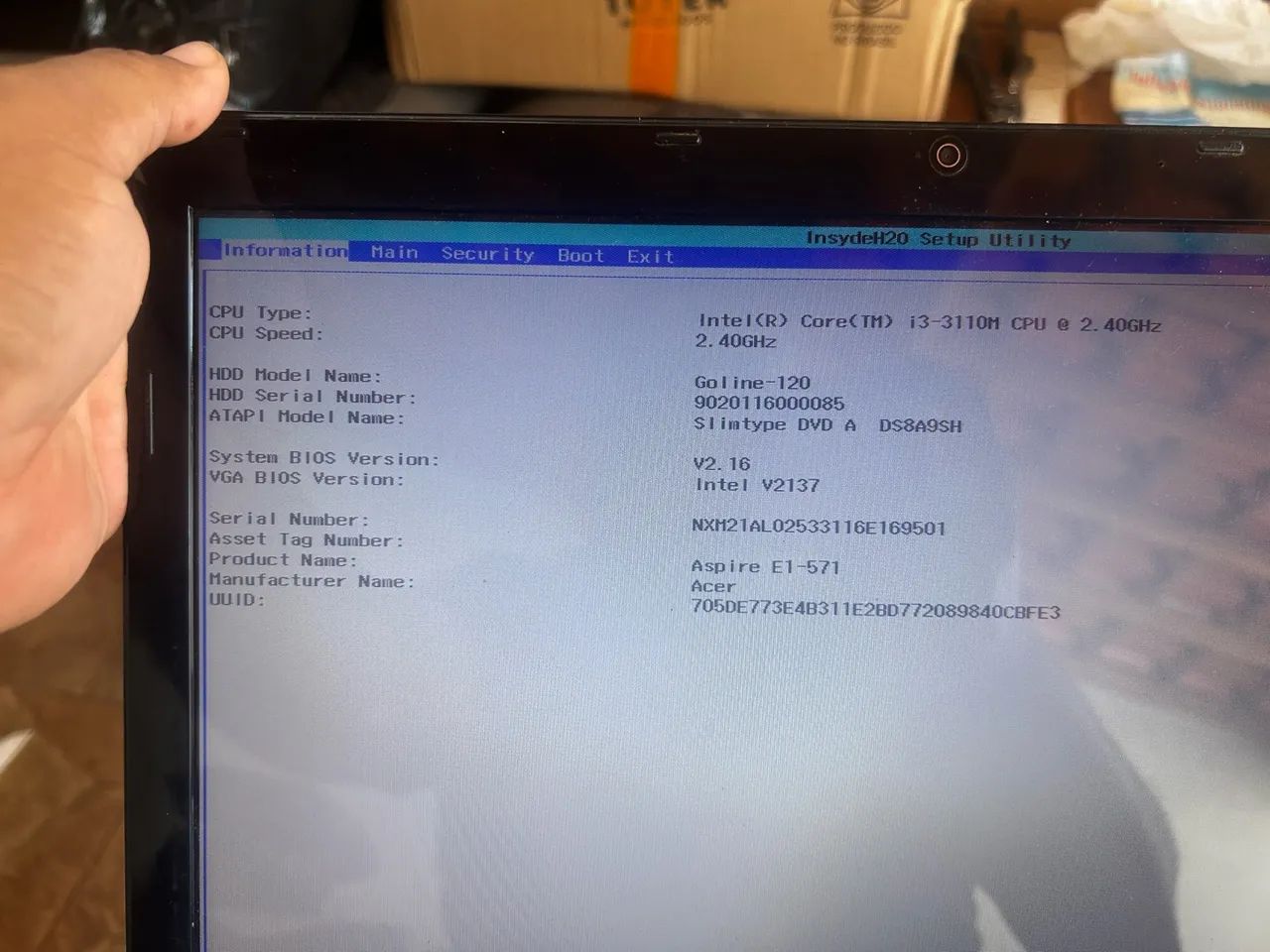 Placa mãe notebook Acer e1-531 BR462, Processador I3 terceira geração 