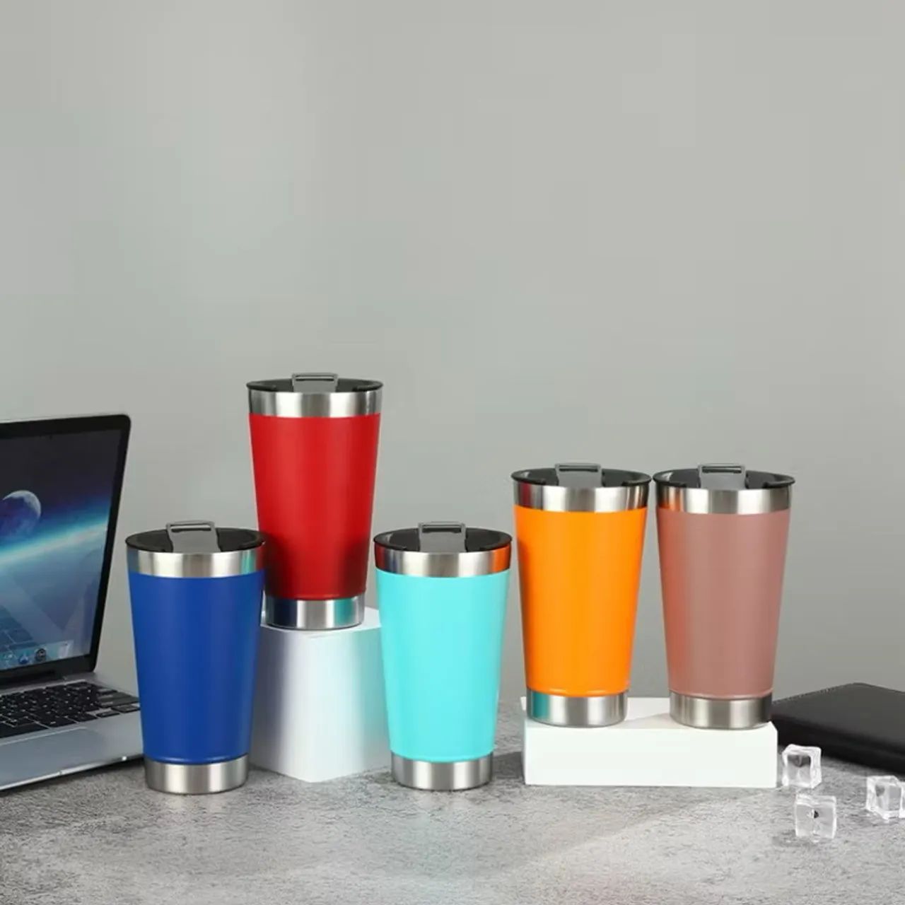 Copo térmico INOX 473ml com Tampa e Abridor - Foto 2