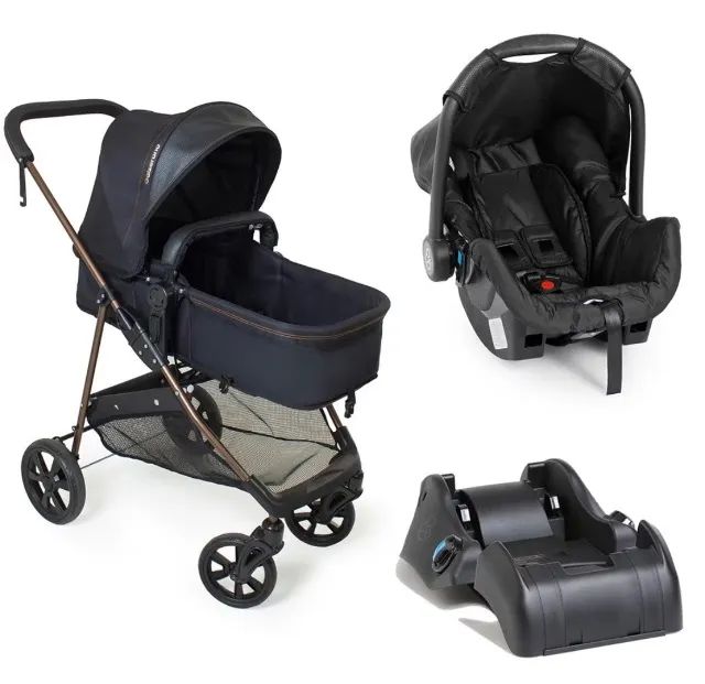 Kit Carrinho de Bebê + Bebê conforto + Base veicular - Foto 3