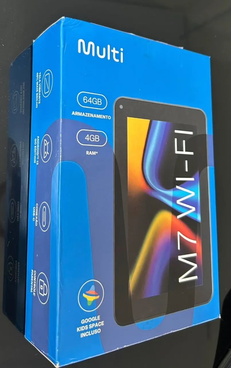Tablet Multi M7 Wi-Fi 7 polegadas 64GB 4GB RAM - Preto, Novo, na caixa, Lacrado 