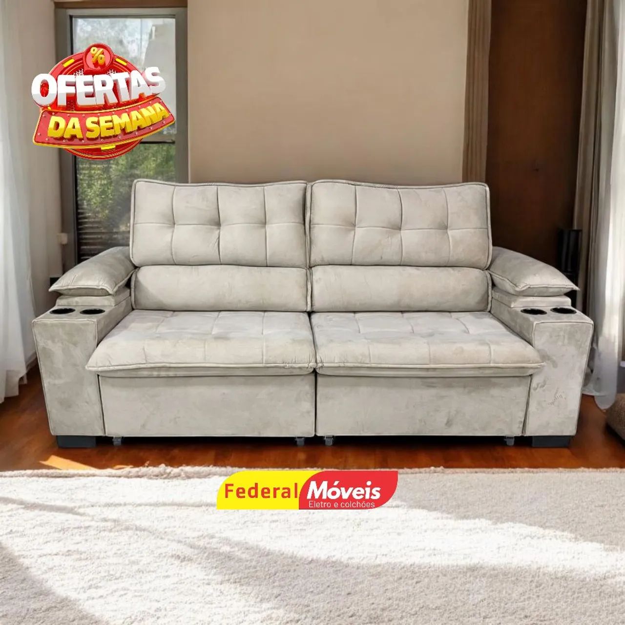 Sofá Reclinável e Retrátil 2,25m Promoção - Entregamos - Foto 2