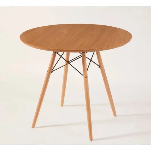 Mesa de jantar redonda 90 cm Charles Eames Eiffel - MDF em Freijó - Foto 3