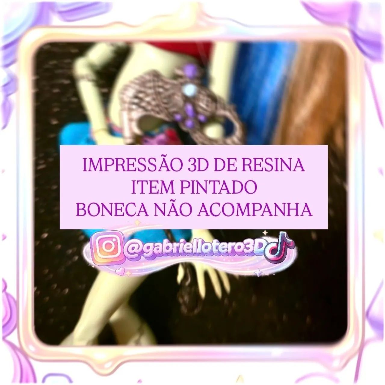 Máscara para a boneca Ever After High Raven Queen Thronecoming - impressão 3D - Foto 2
