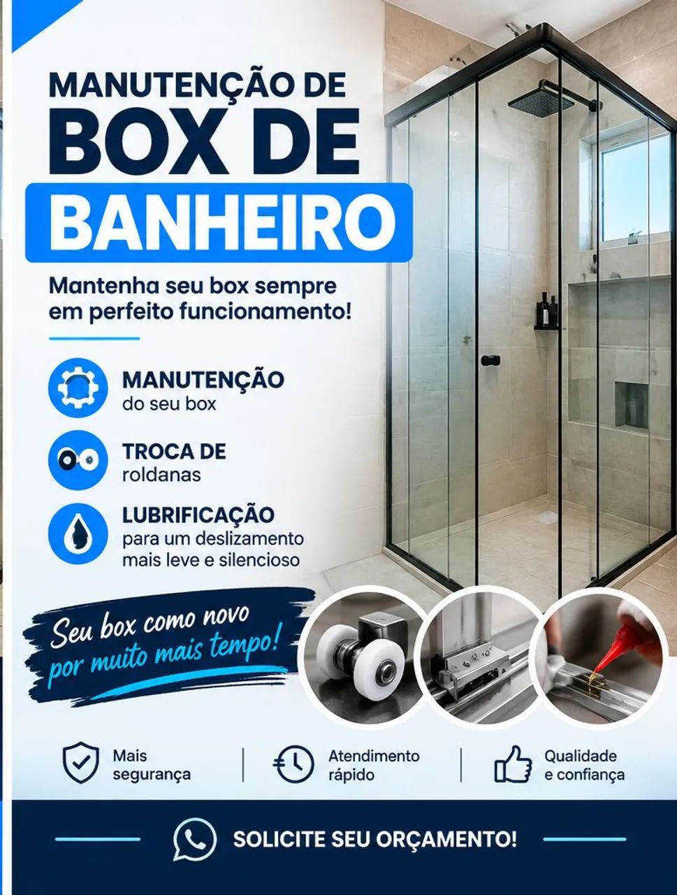 Manutenção em box de banheiro 