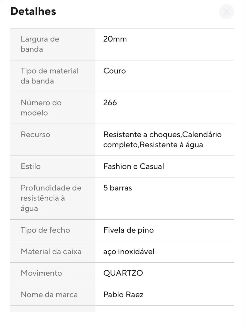 Relógio PABLO RAEZ Autêntico Barril - Foto 4