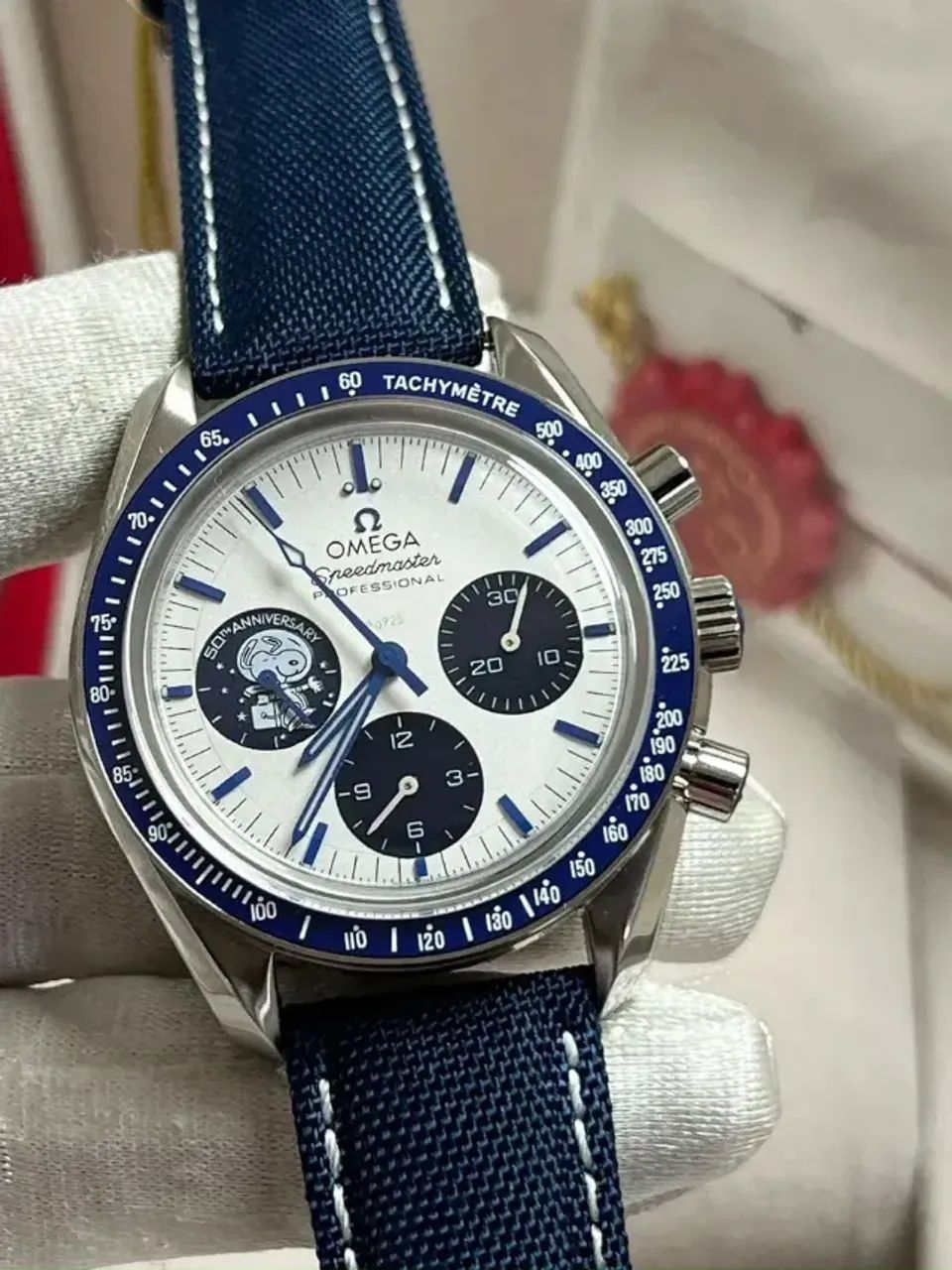 Relogio Omega Snoopy Pulseira Nylon + Estojo Logo - Foto 3