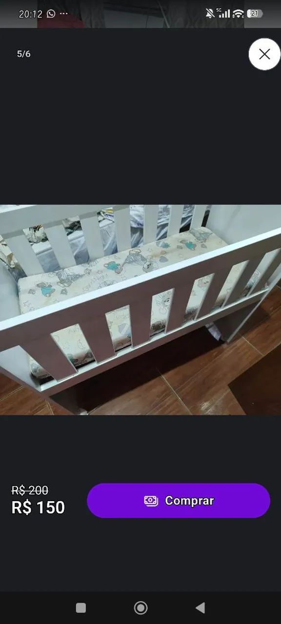 Mini berço com colchão 