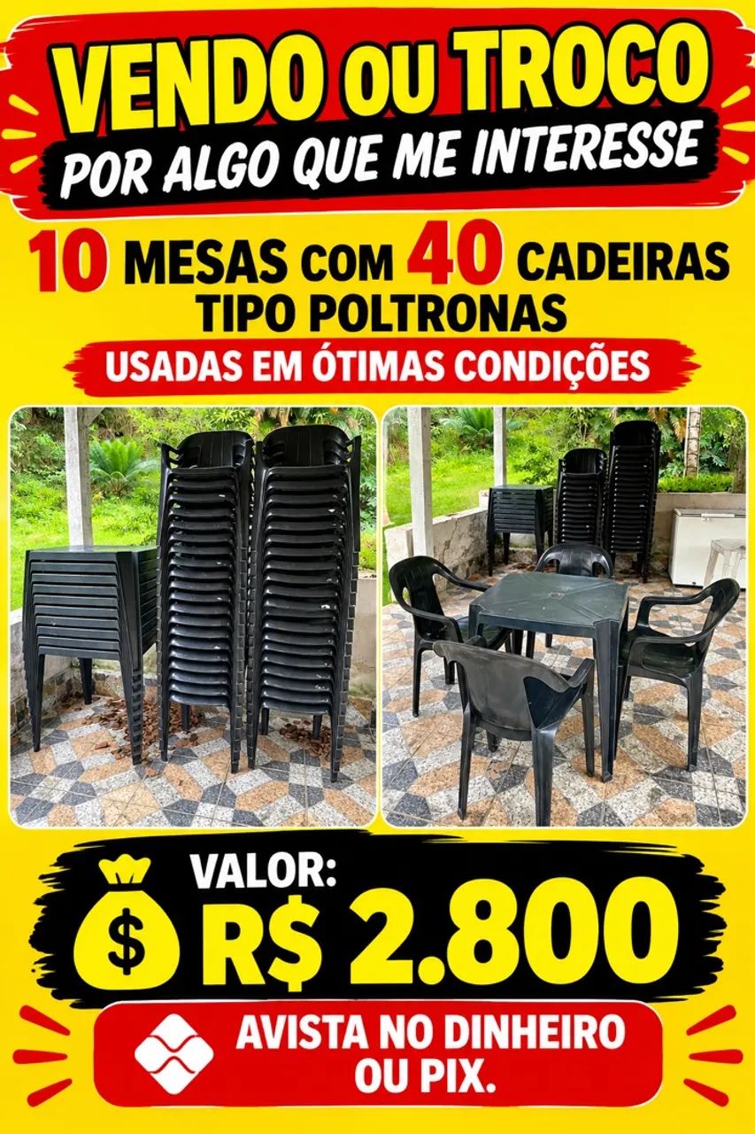 Jogo de mesa com cadeiras