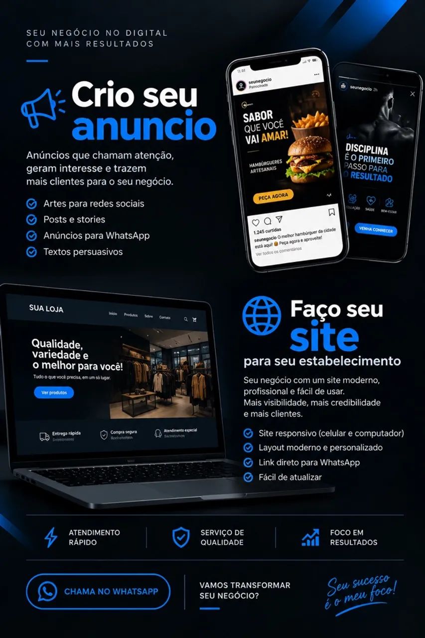 CRIO SEU ANUNCIO OU SEU SITE!! 