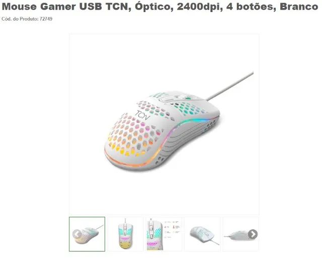 Mouse Gamer color branco - Foto 5