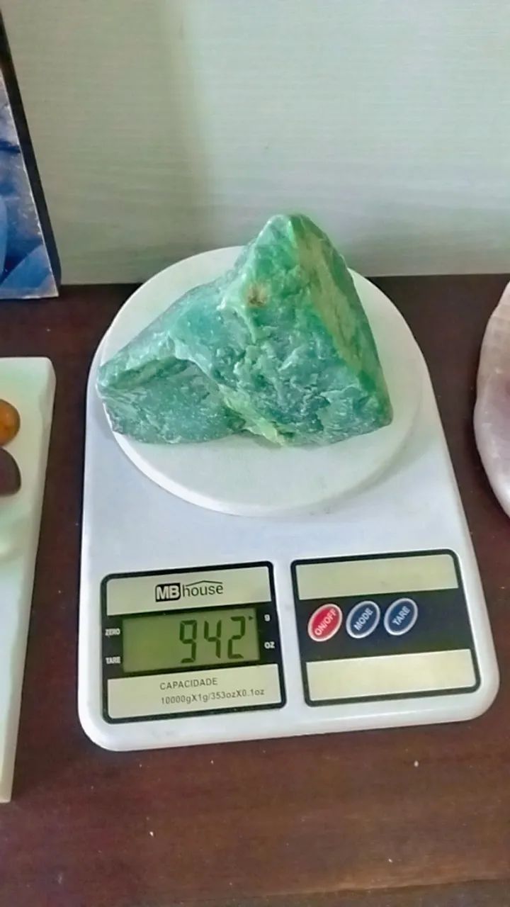 Arte em pedra verde natural dee Quartzo 940g - Foto 2