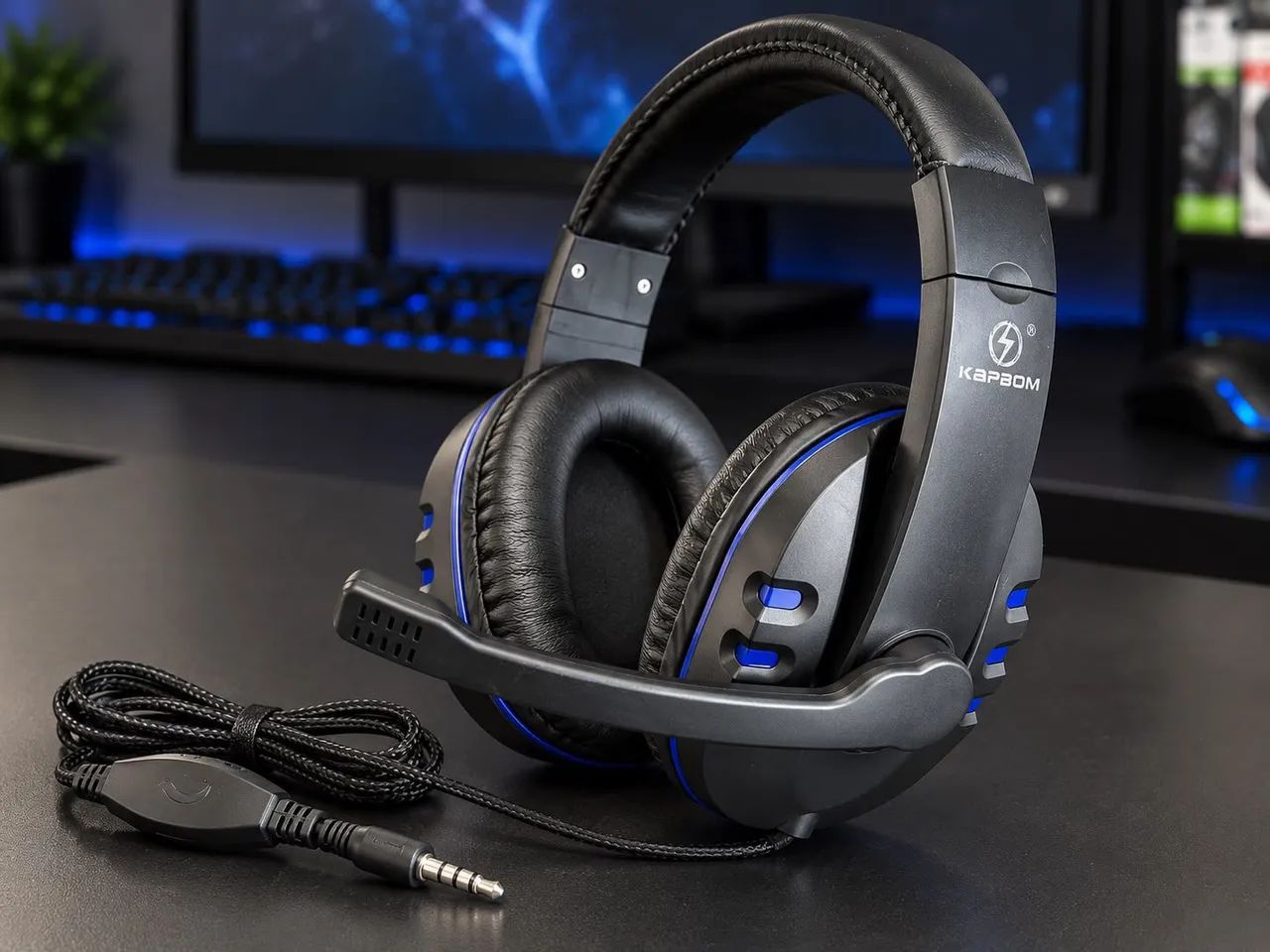 Headset Gamer Kapbom KA-903 com Microfone e Cabo P2 3,5mm