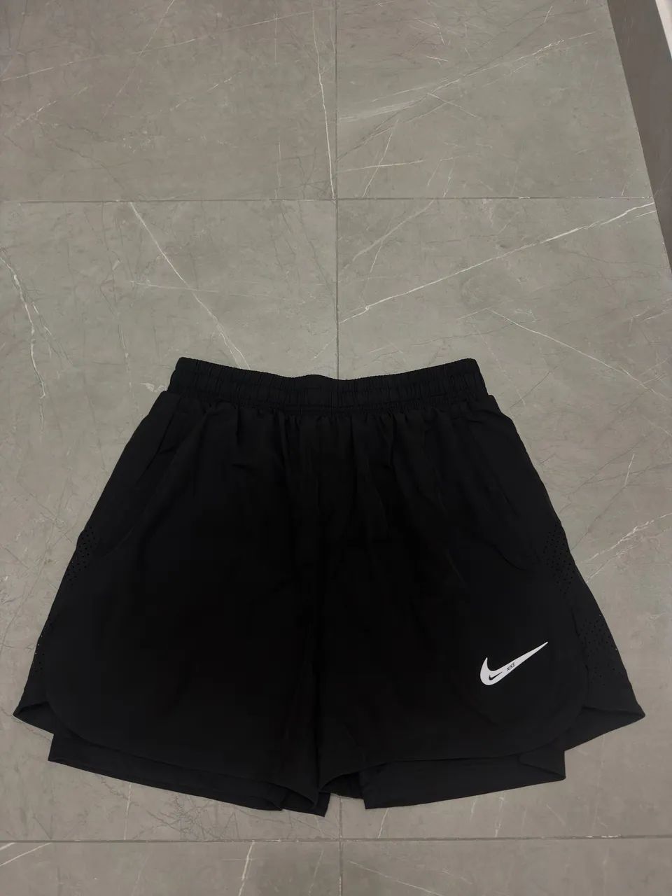 Short de corrida Com cueca de compressão Nike Preto G