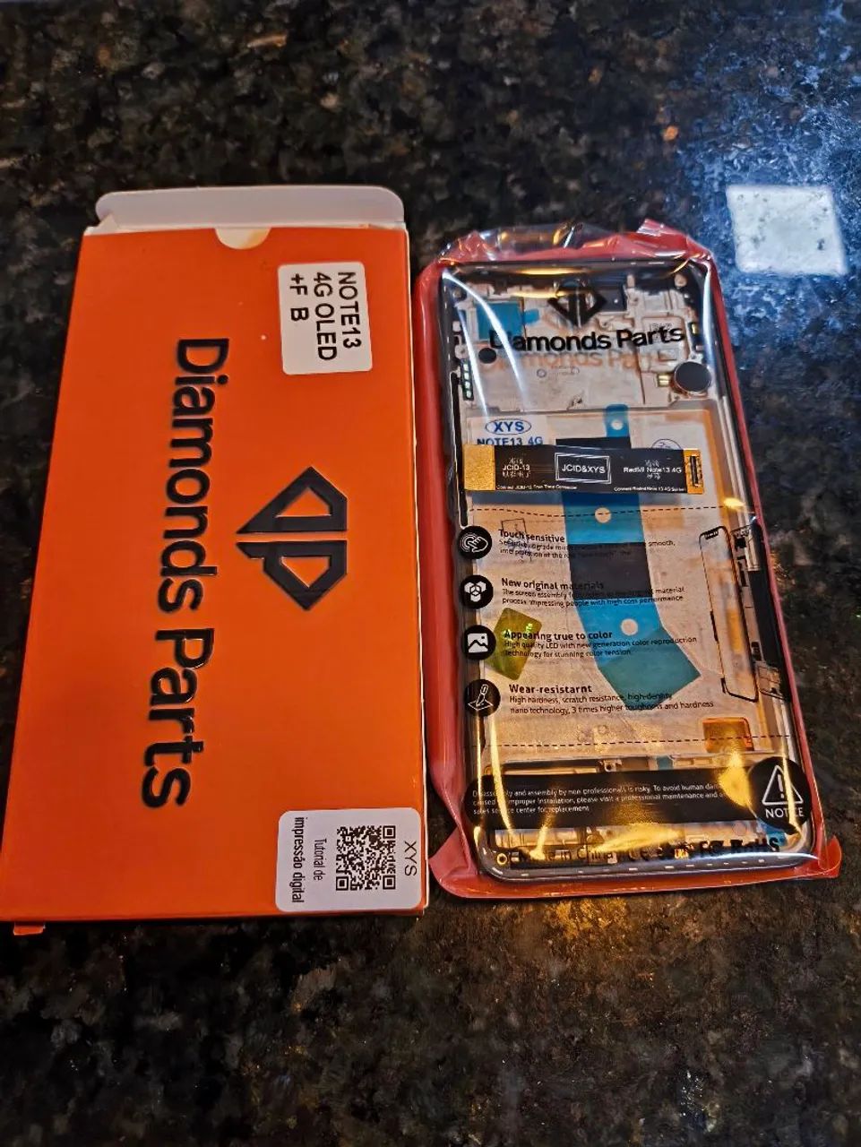 Tela Display OLED Completa com Aro Redmi Note 13 4G Diamonds Parts