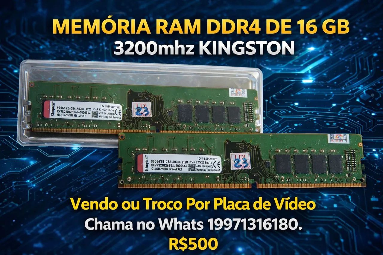 Memória RAM DDR4 de 16 GB 