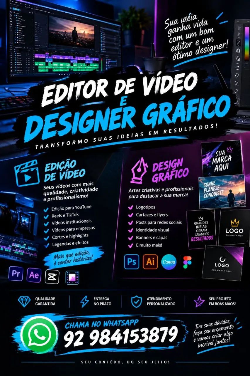 Trabalho de editor de vídeo e designer gráfico. - Foto 2