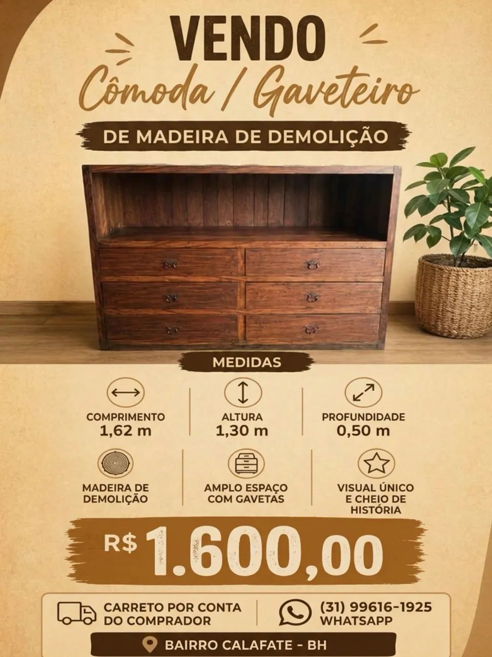 MÓVEL ANTIGO COM PREÇO ANTIGO